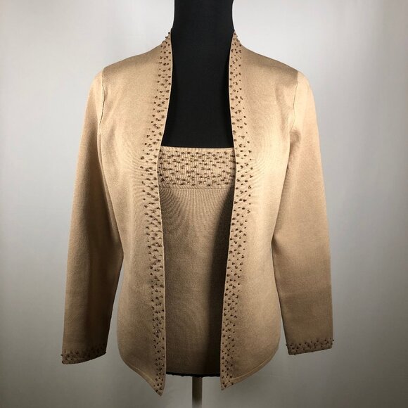 ✨ Reba Collection Silk-Blend Beaded Twin Set – Timeless, Refined & Elegant - Picture 4 of 15